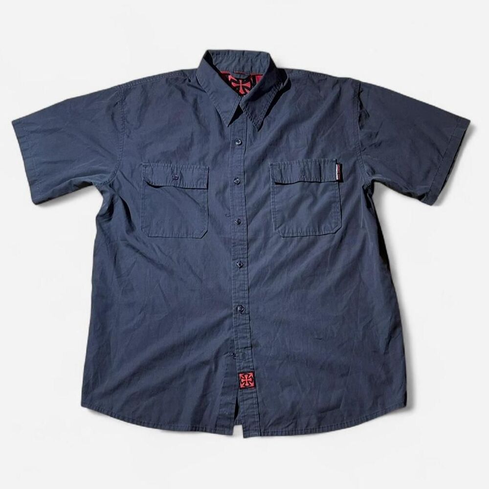 VTG Independent Skateboarding Trucks Rare Button Up Collared T-Shirt
